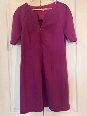 Trina Turk Fuchsia Short-Sleeve Midi Dress